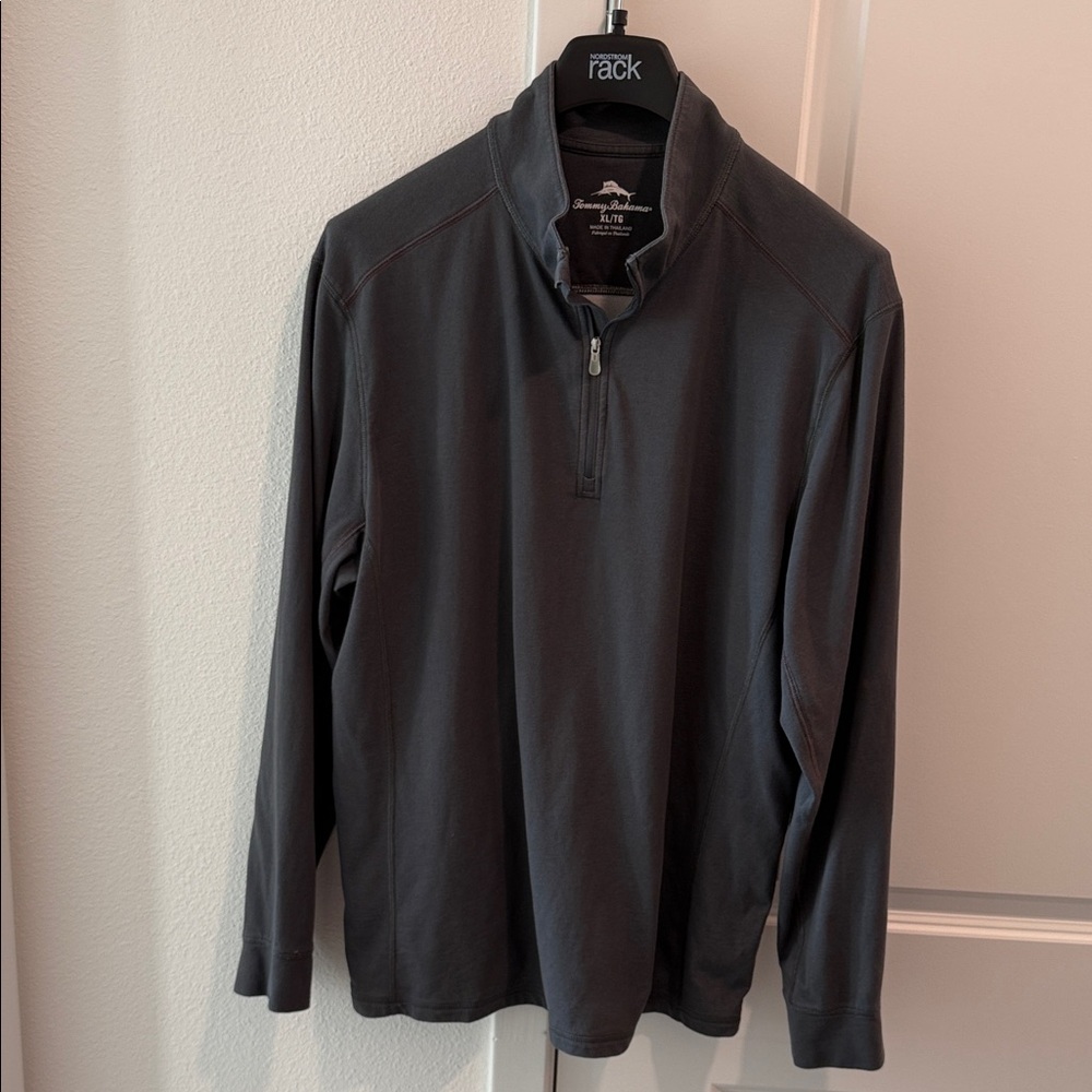 Tommy Bahama Men's Dark Gray Zip-Up Sweater